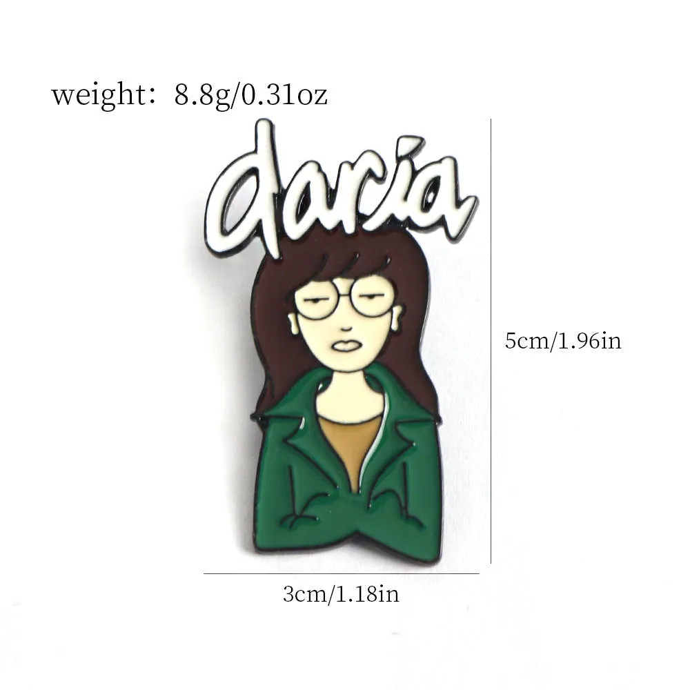 Daria Metal Badge - Sick Sad World Enamel Pin 2PCS