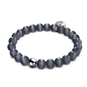 Dark and Stormy | .925 Sterling Silver | Cheshire Glass Bracelet