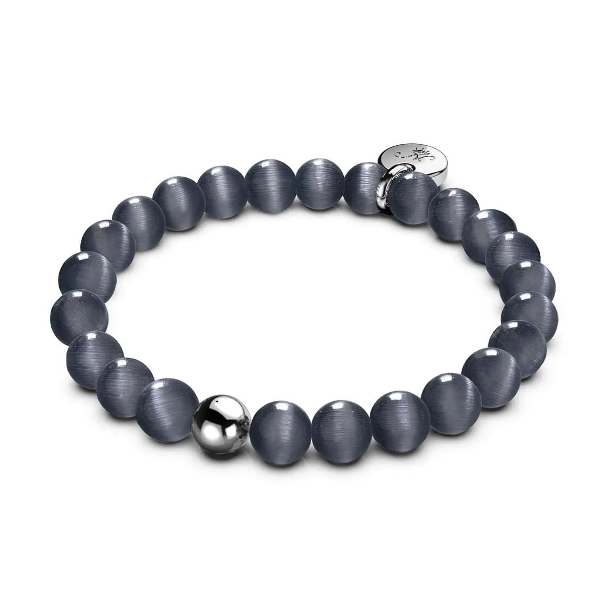 Dark and Stormy | .925 Sterling Silver | Cheshire Glass Bracelet