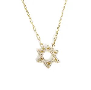 David Star Baguette Necklace