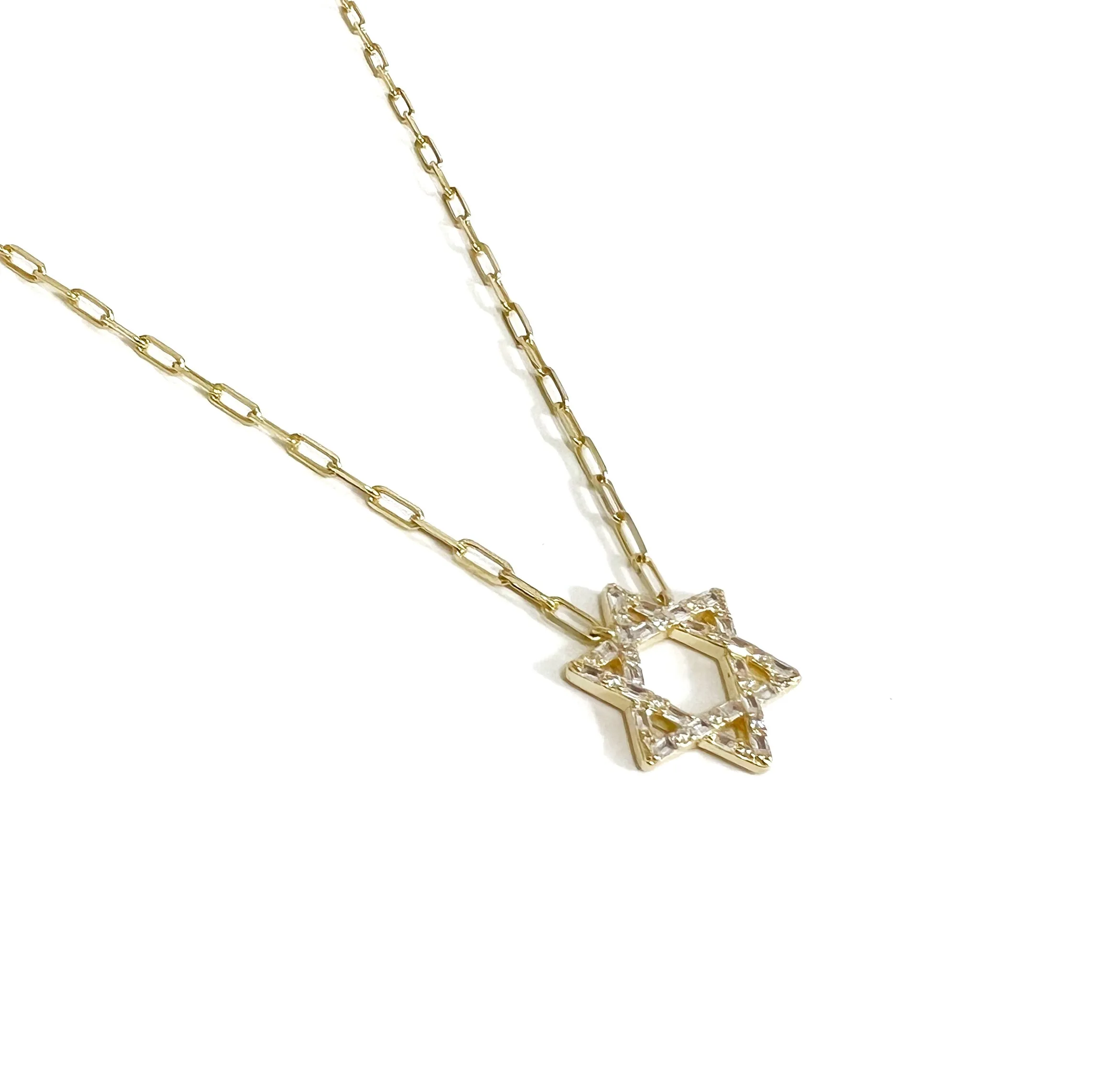 David Star Baguette Necklace