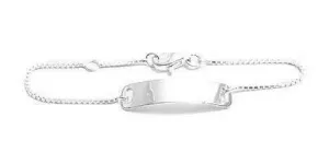 Delicate Sterling Silver Baby Bracelet with Engravable I.D. Plate
