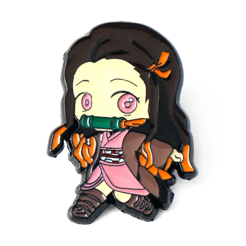 Demon Slayer Kimetsu no Yaiba Metal Brooch Pin 6 Set