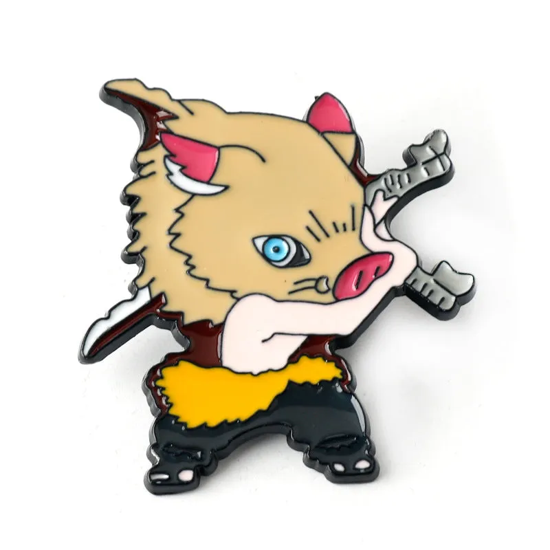 Demon Slayer Kimetsu no Yaiba Metal Brooch Pin 6 Set