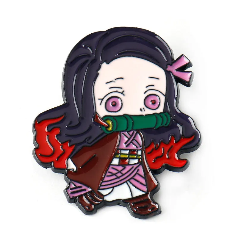 Demon Slayer Kimetsu no Yaiba Metal Brooch Pin 6 Set