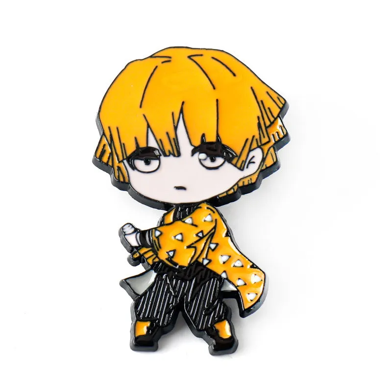 Demon Slayer Kimetsu no Yaiba Metal Brooch Pin 6 Set