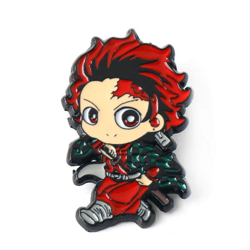 Demon Slayer Kimetsu no Yaiba Metal Brooch Pin 6 Set