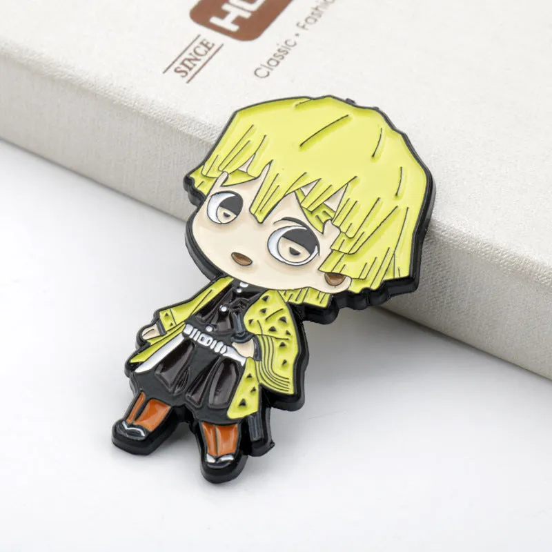 Demon Slayer Yori Zenitsu Inosuke Metal Brooch Pins 3 Pack