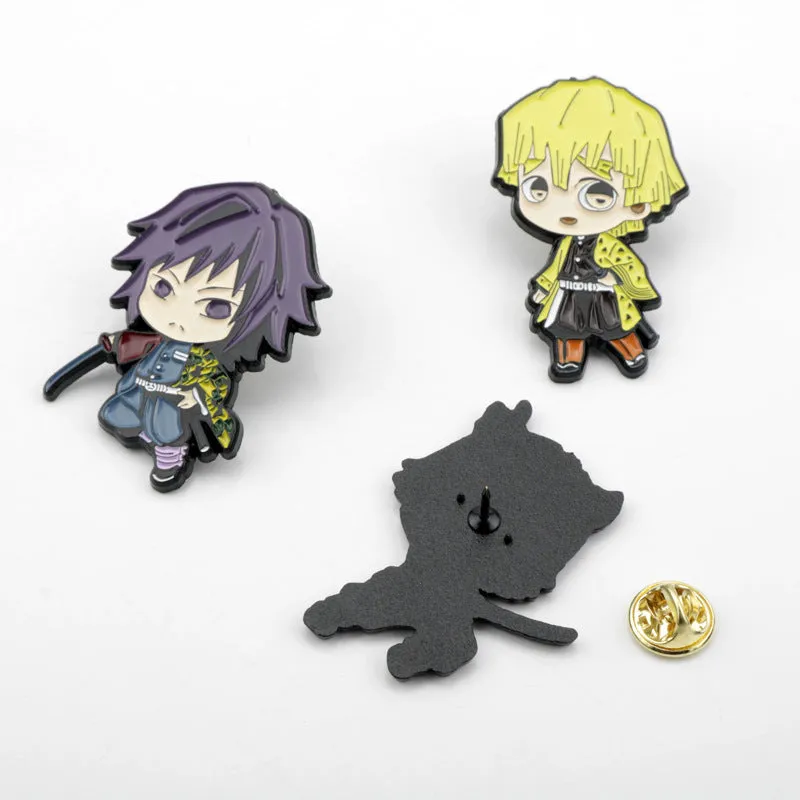 Demon Slayer Yori Zenitsu Inosuke Metal Brooch Pins 3 Pack