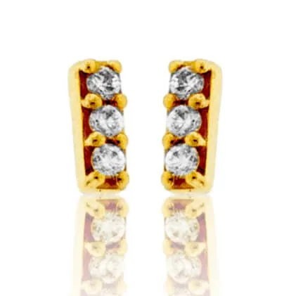 Diamond Bar Stud Earrings