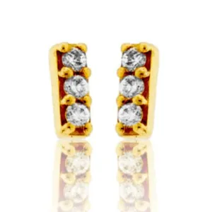 Diamond Bar Stud Earrings