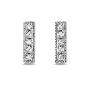 Diamond Bar Stud Earrings