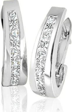 Diamond Classic J Hoop set with 0.50tdw in 10K White Gold