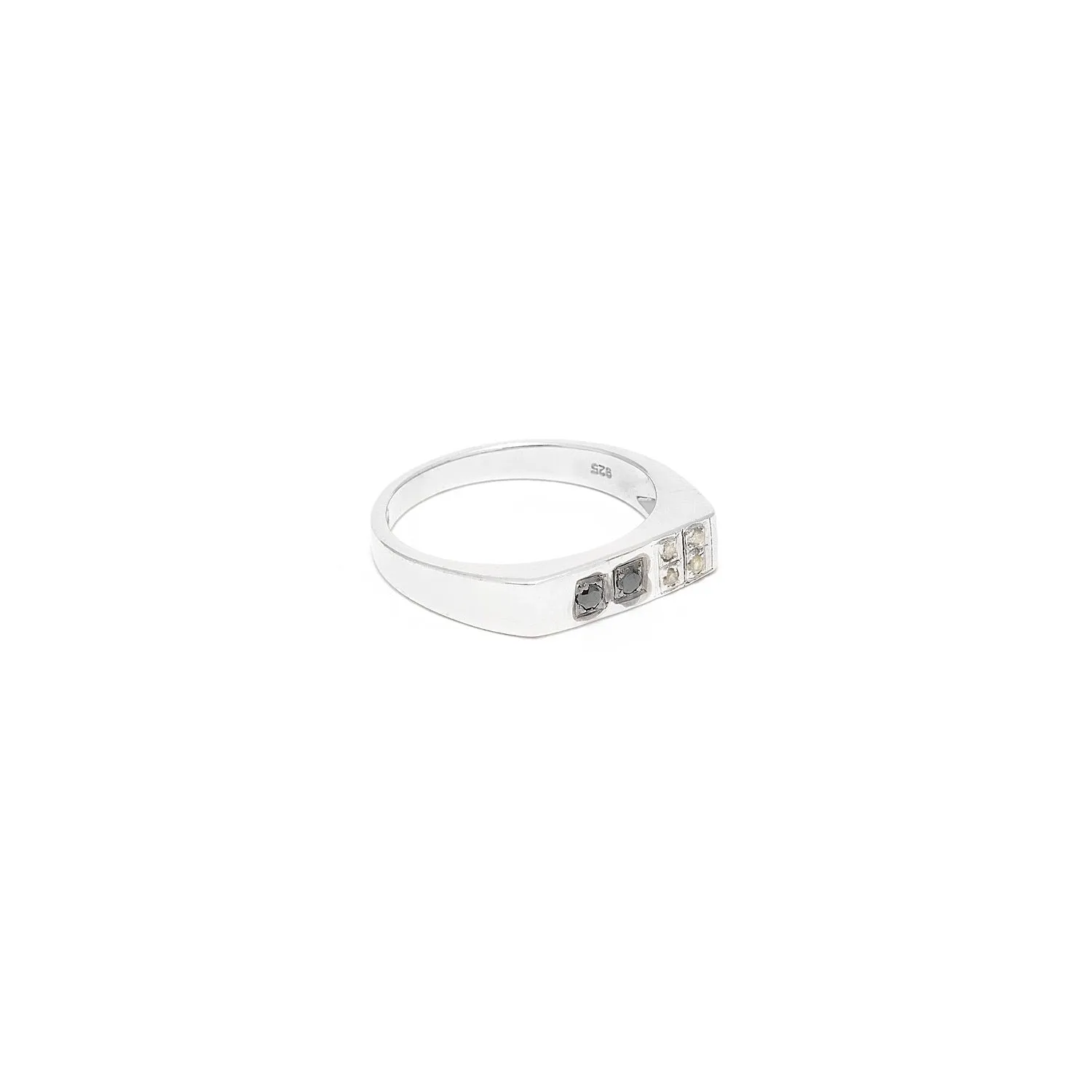 Diamond Four Signet Ring
