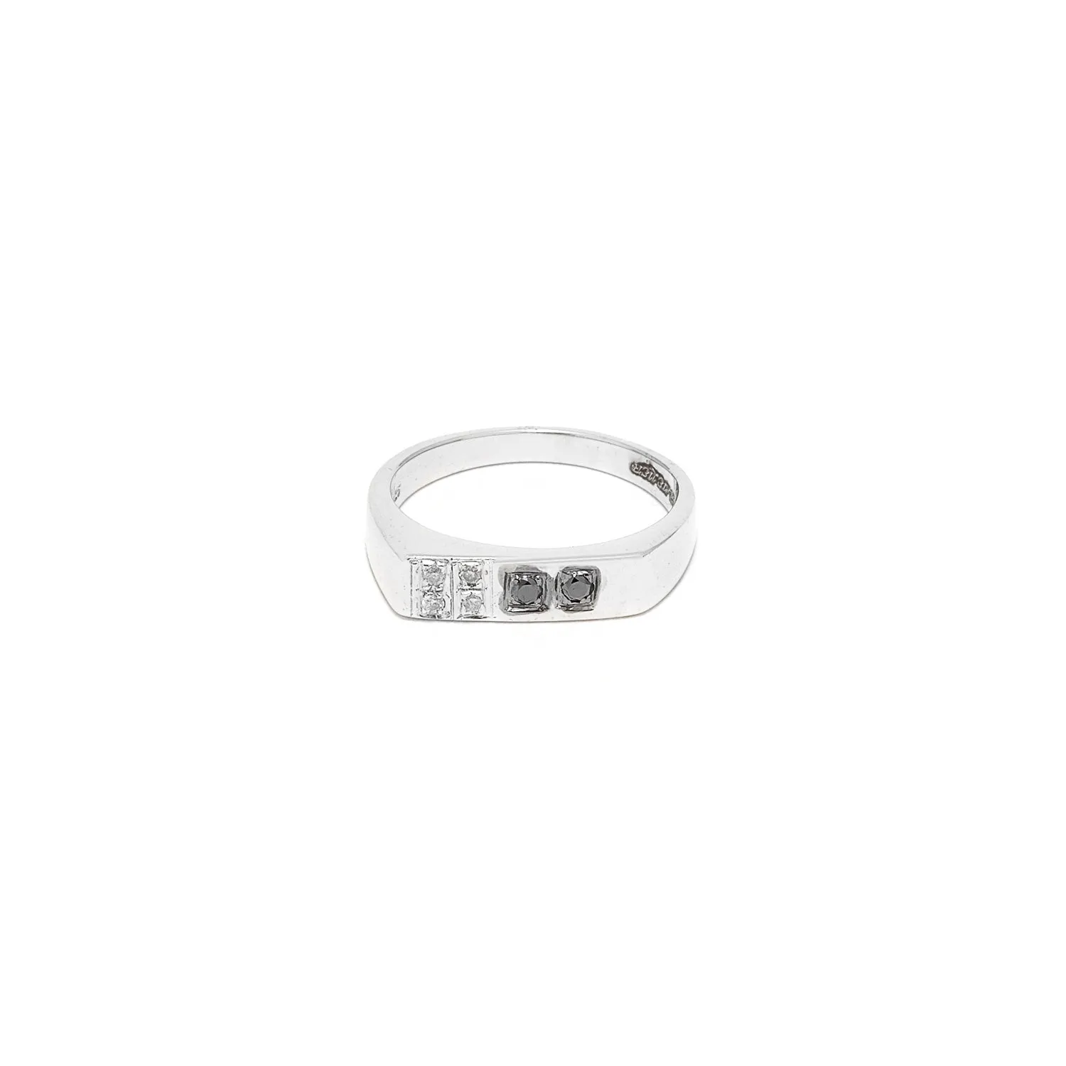 Diamond Four Signet Ring