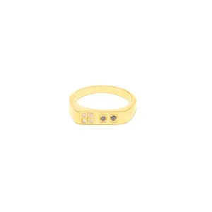 Diamond Four Signet Ring