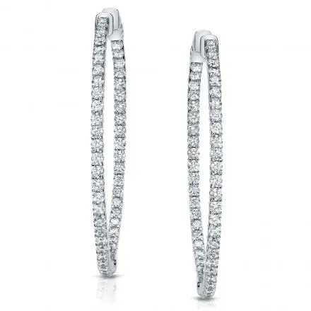 DIAMOND HOOP EARRINGS -3.25CT