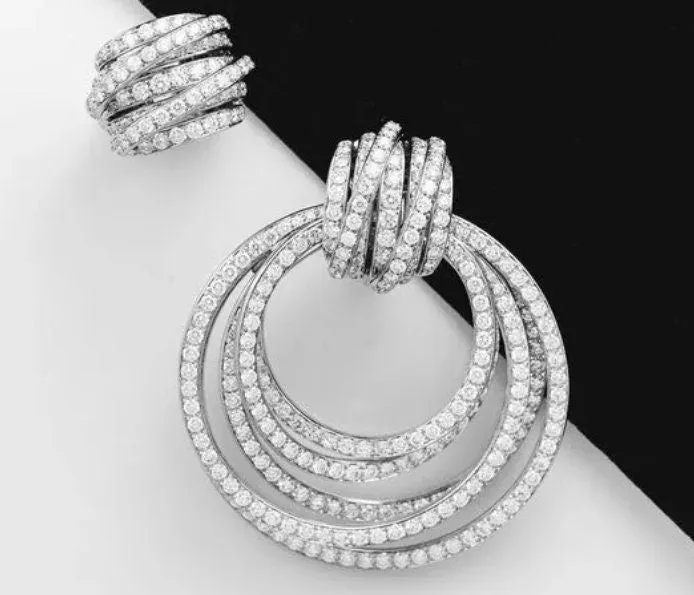 Diamond Hoop Earrings | Hoop Earrings | Womens Big Diamond Earrings | Silver Hoop Earrings with Diamonds | Rose Gold Hoop Earrings