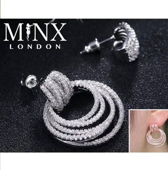 Diamond Hoop Earrings | Hoop Earrings | Womens Big Diamond Earrings | Silver Hoop Earrings with Diamonds | Rose Gold Hoop Earrings