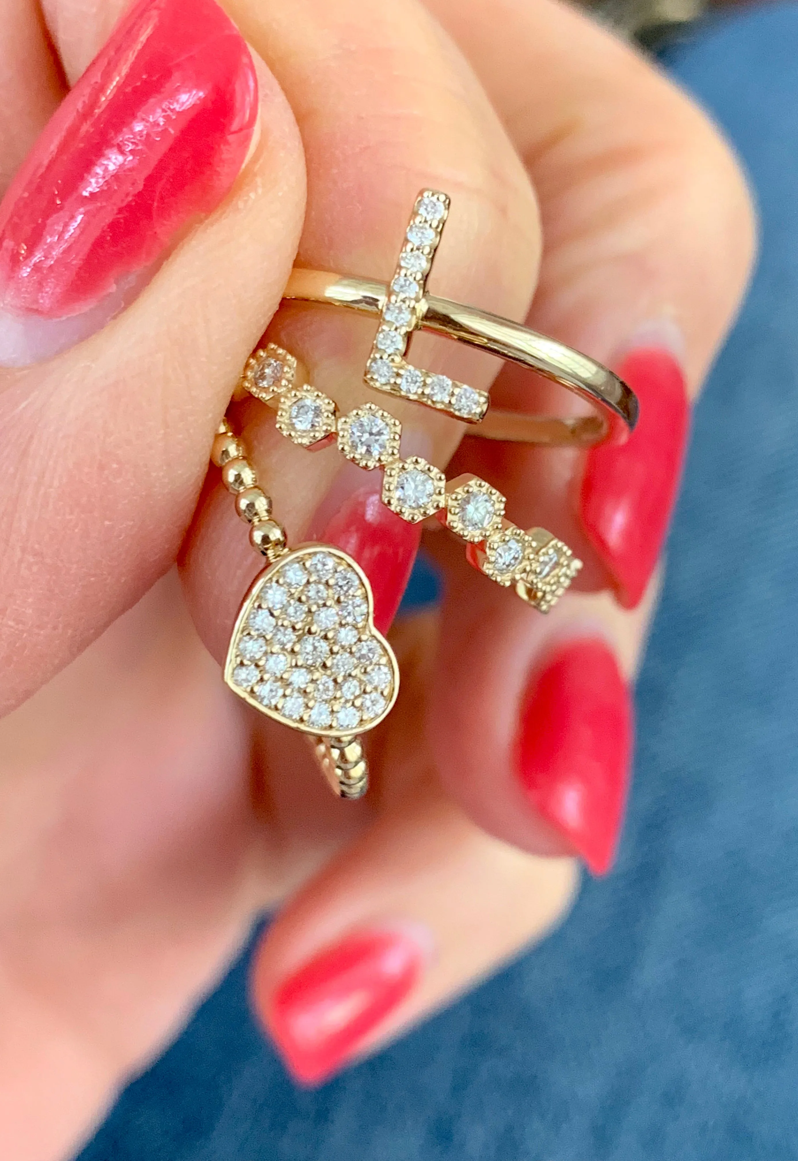Diamond L Initial Ring