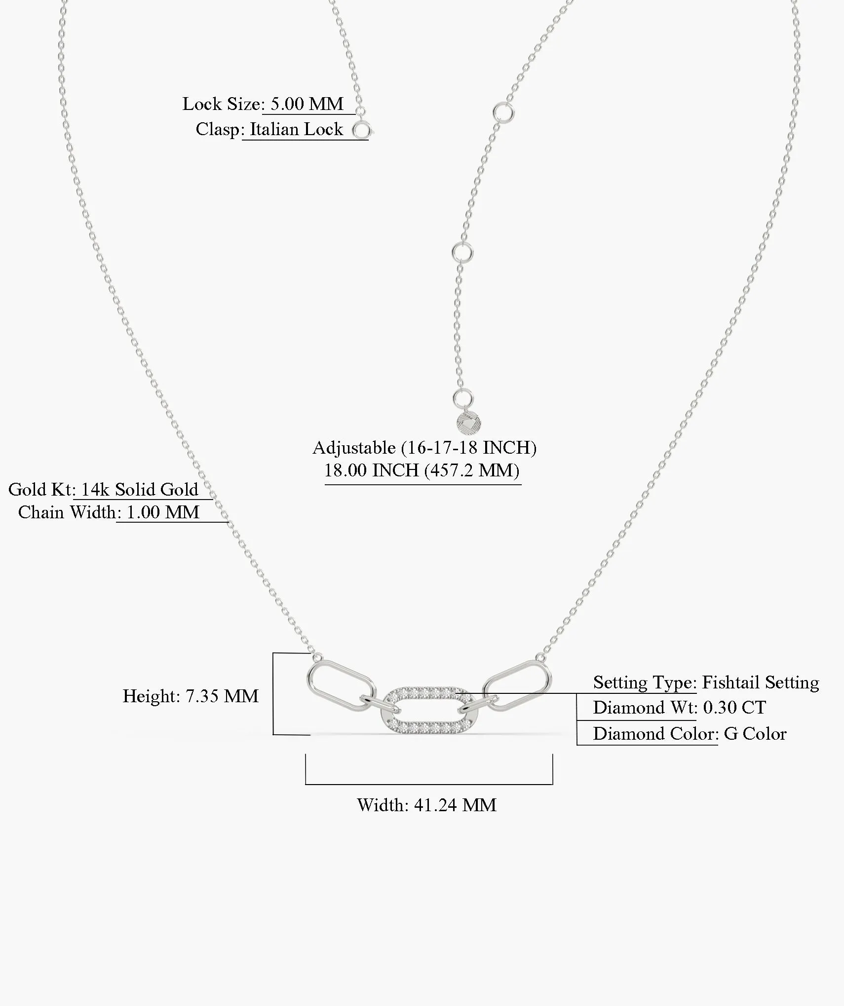 Diamond Link 14K Gold Necklace