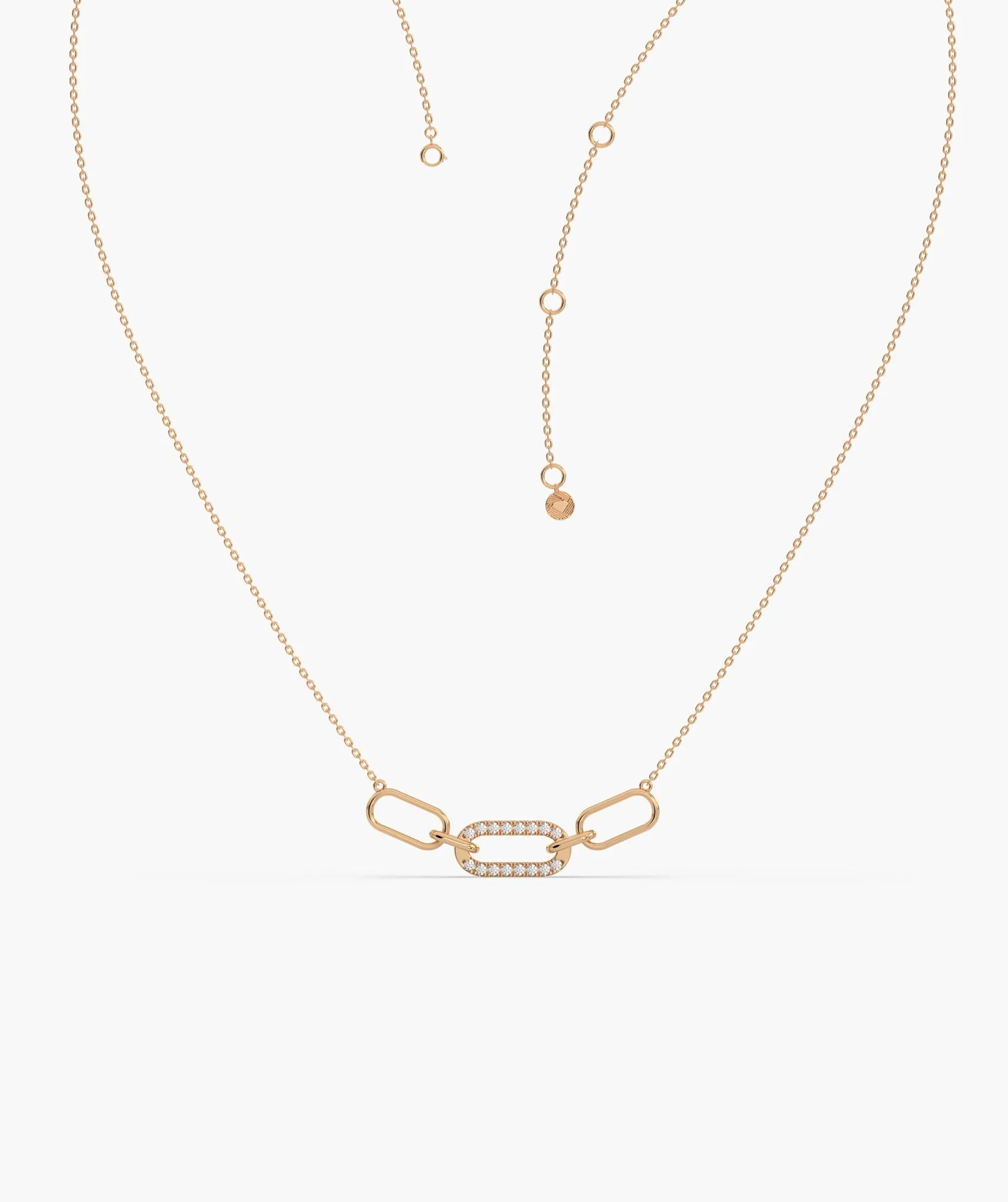 Diamond Link 14K Gold Necklace