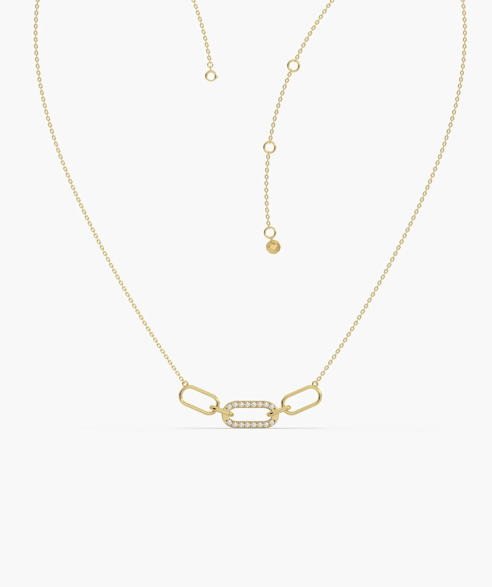 Diamond Link 14K Gold Necklace