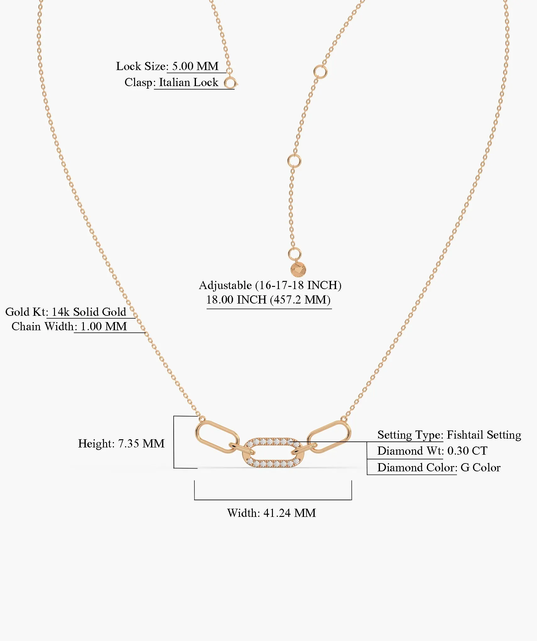 Diamond Link 14K Gold Necklace