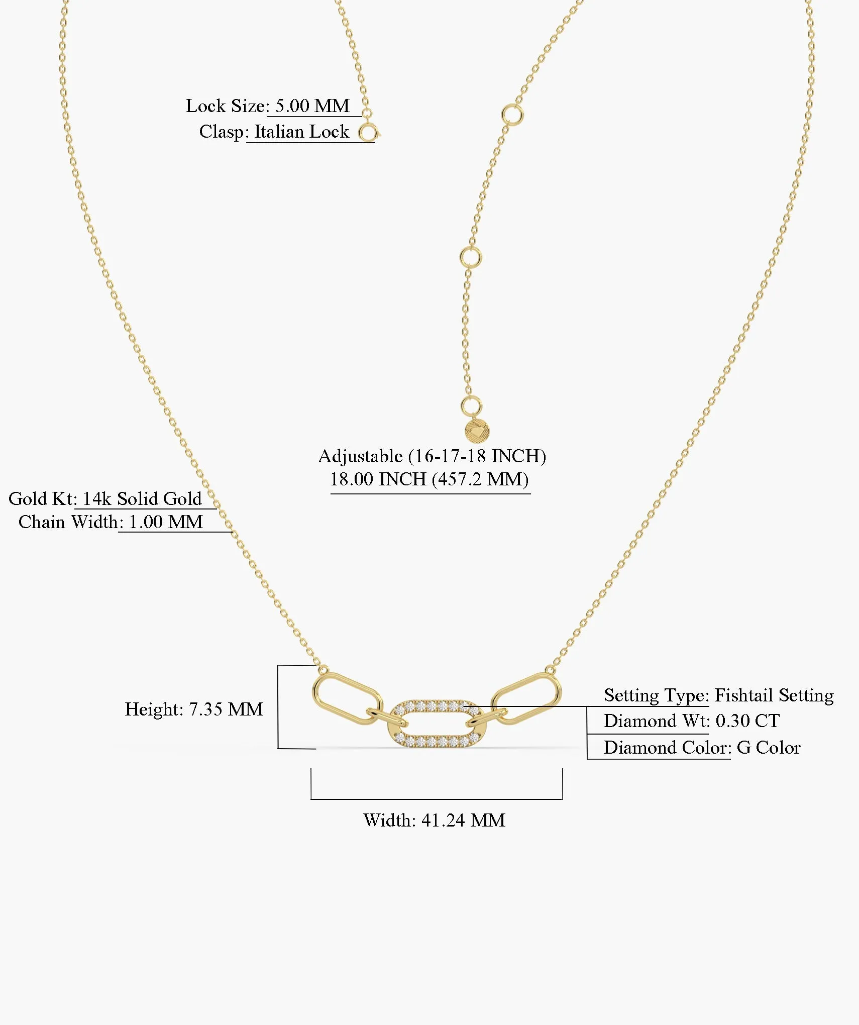Diamond Link 14K Gold Necklace