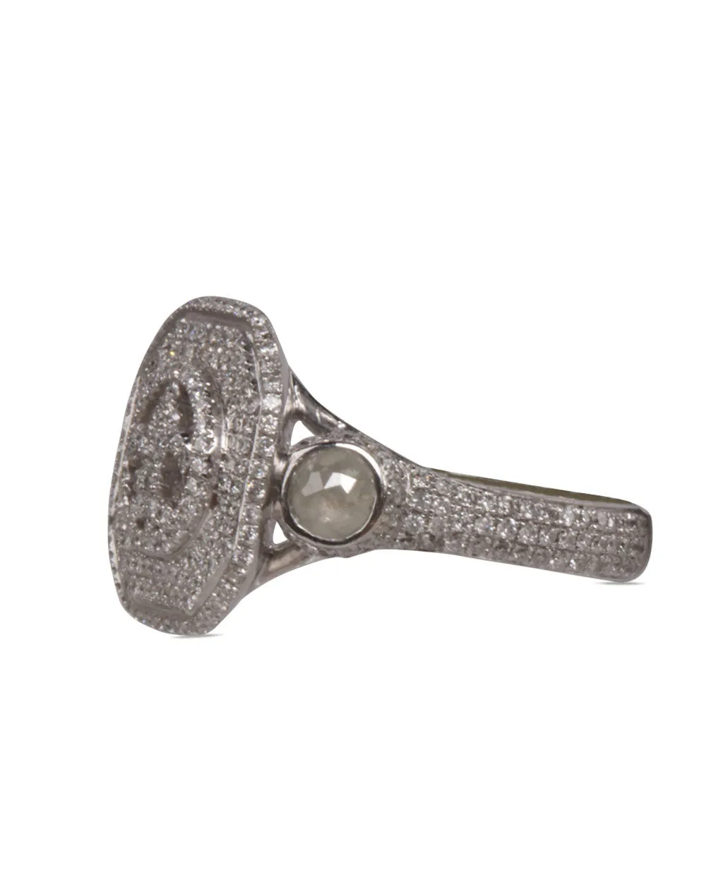Diamond Octagon Signet Ring