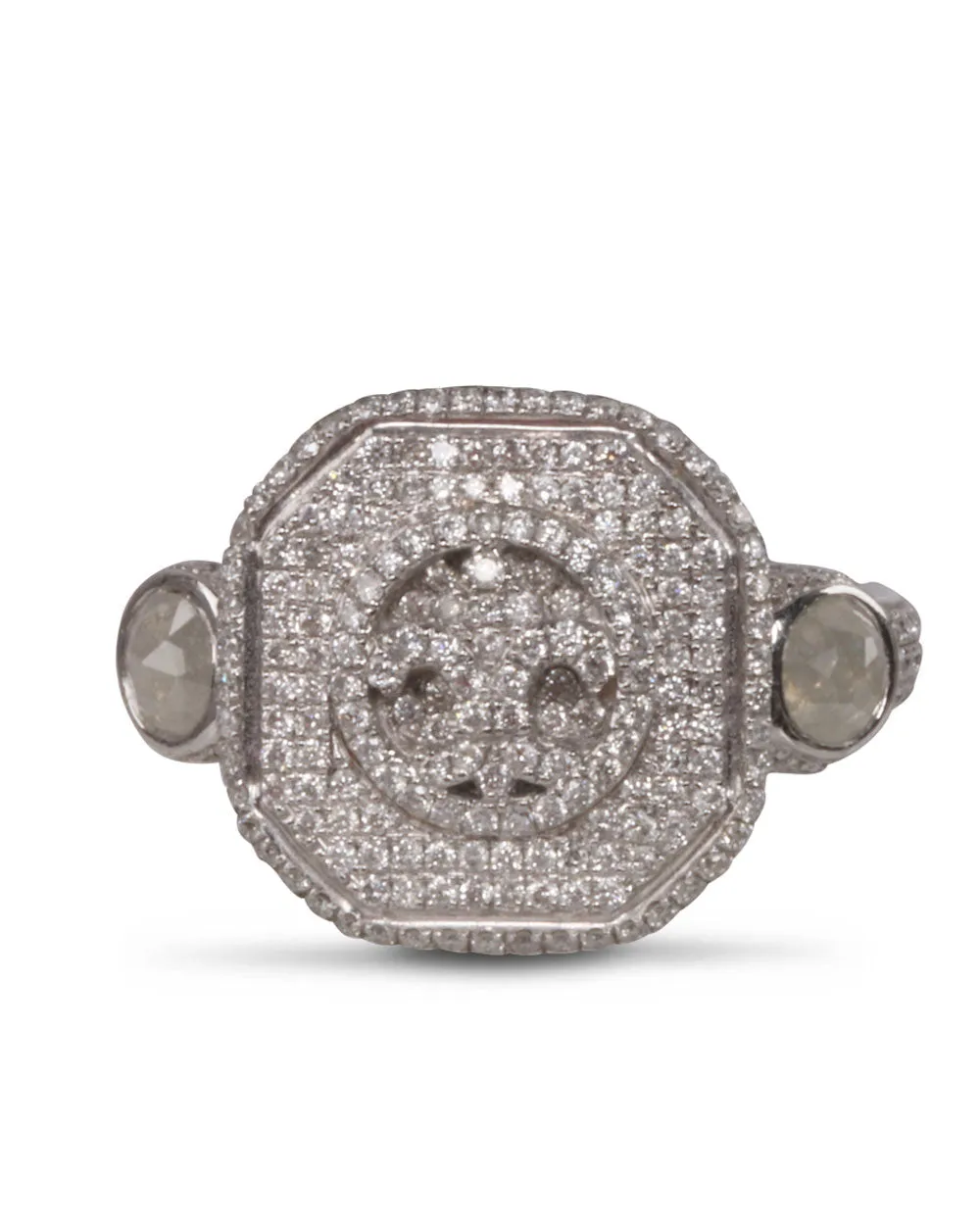 Diamond Octagon Signet Ring