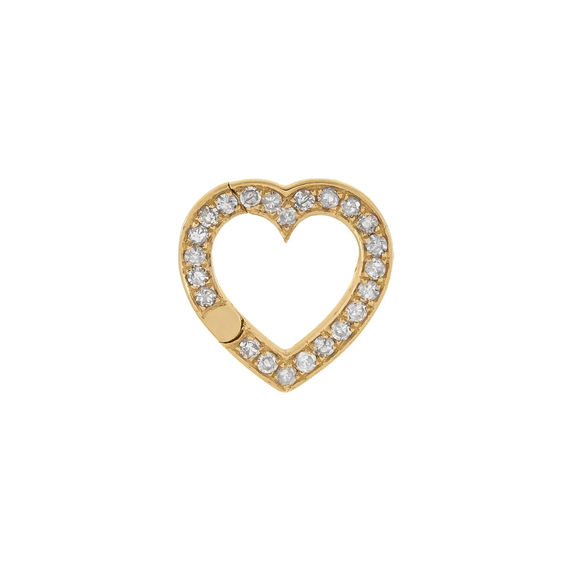 Diamond Open Heart Clicker 14K