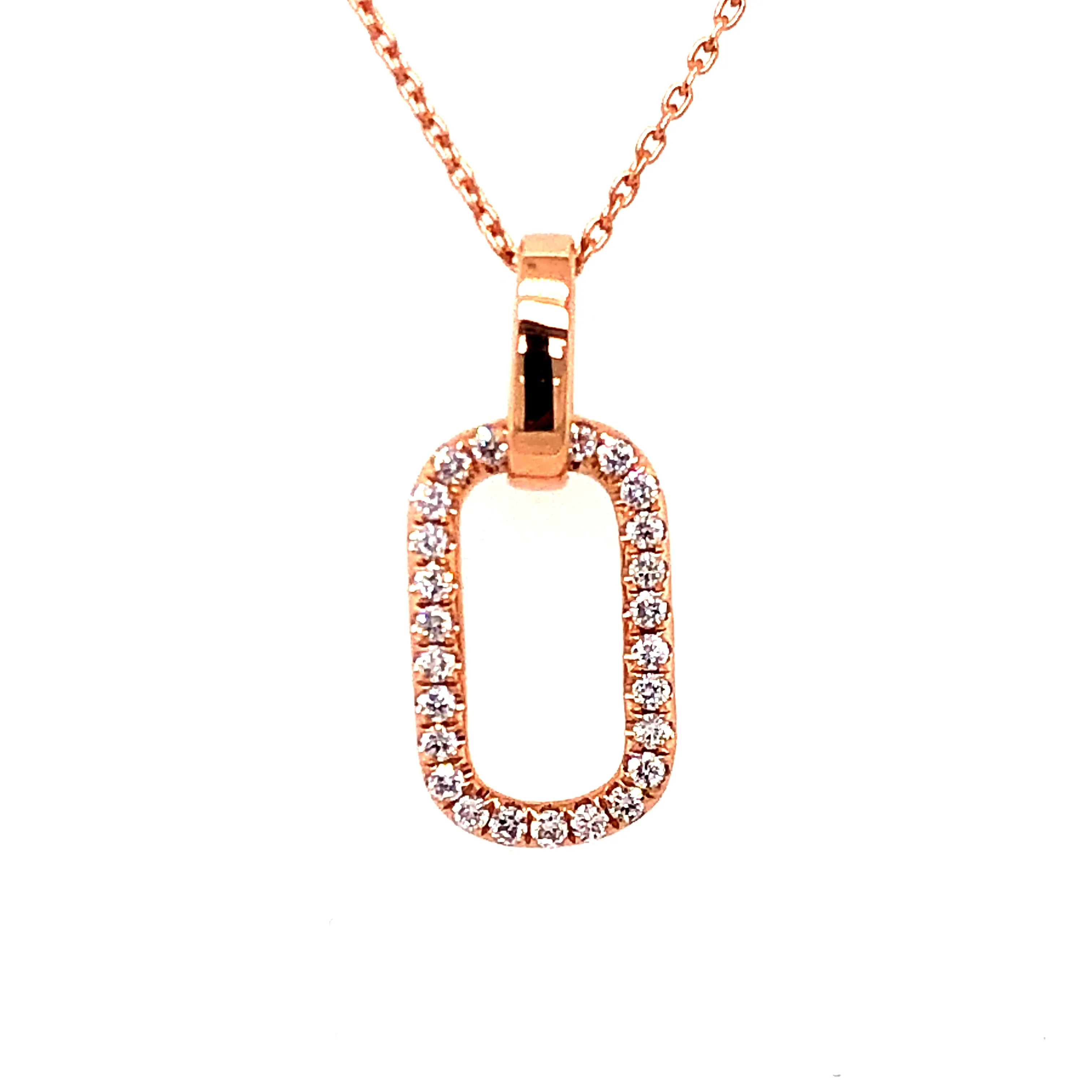 Diamond Open Rectangular Pendant