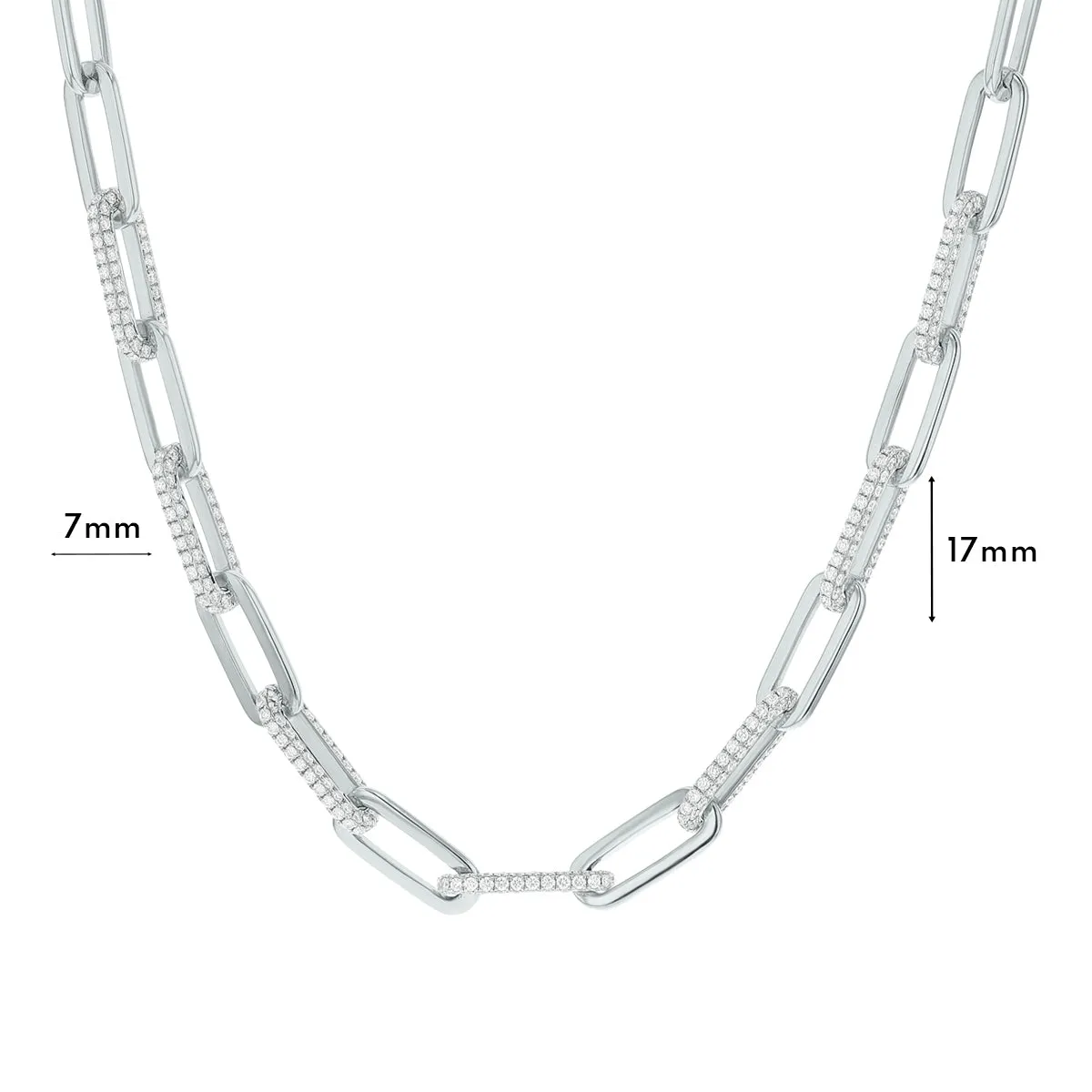 Diamond Paper Clip Necklace