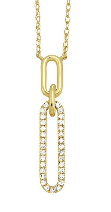 Diamond Paperclip Pendant