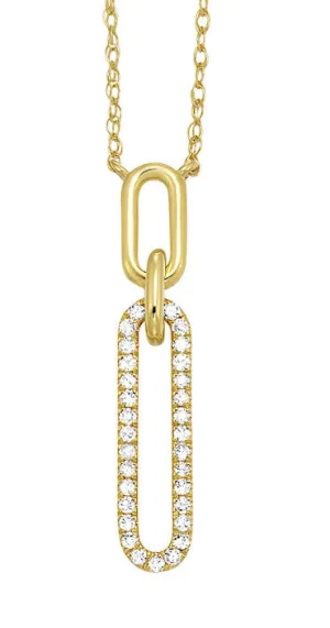 Diamond Paperclip Pendant