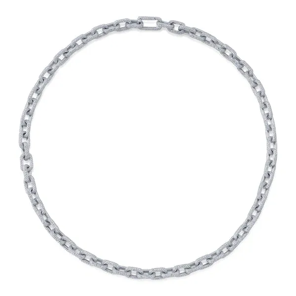 Diamond Pavé Chain Link Necklace