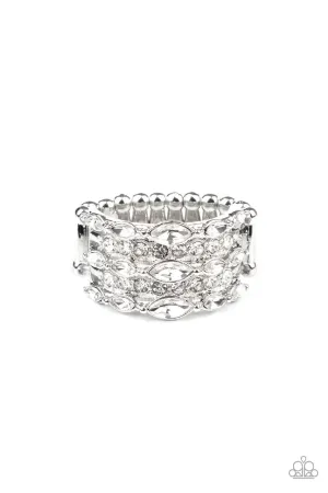 Diva Diadem White Paparazzi Ring