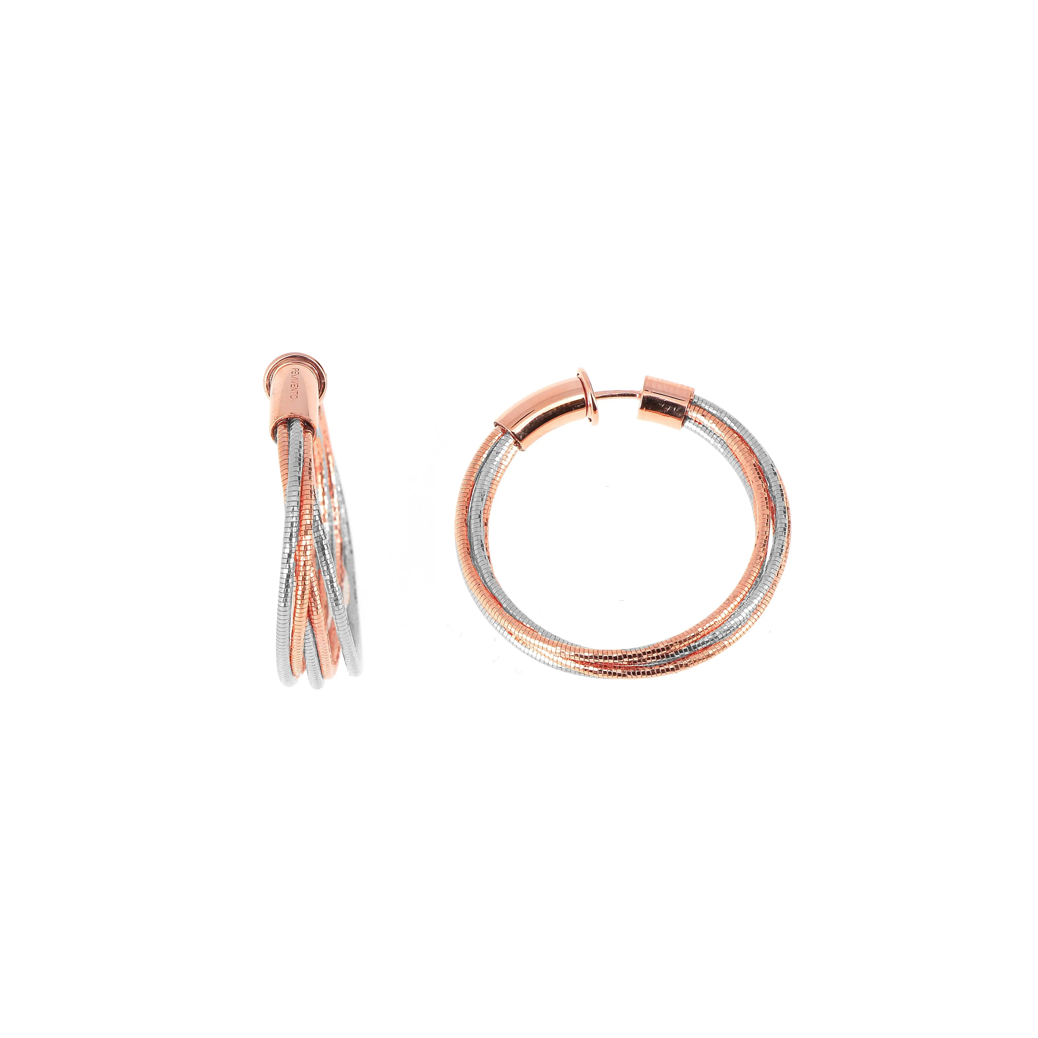 DNA Spring Small Mixed Metal Hoops
