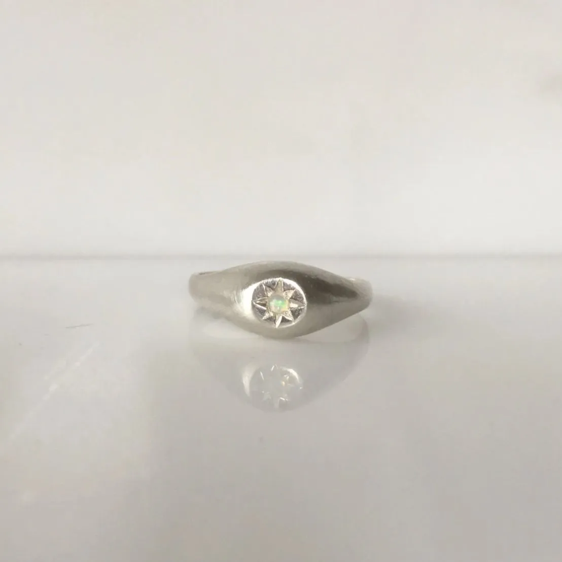 Dome Signet Silver Pinky Ring