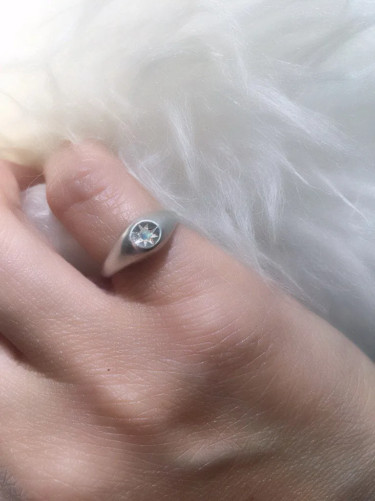Dome Signet Silver Pinky Ring