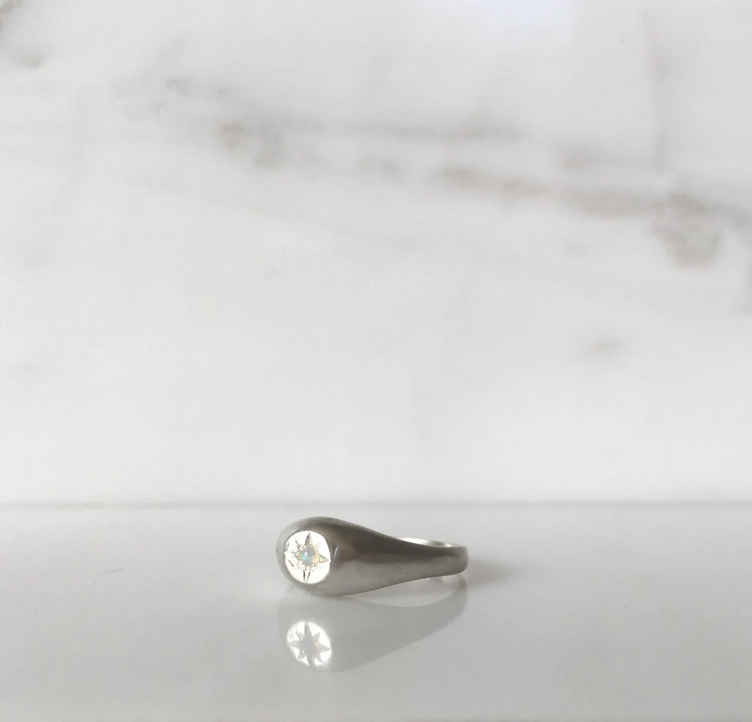 Dome Signet Silver Pinky Ring