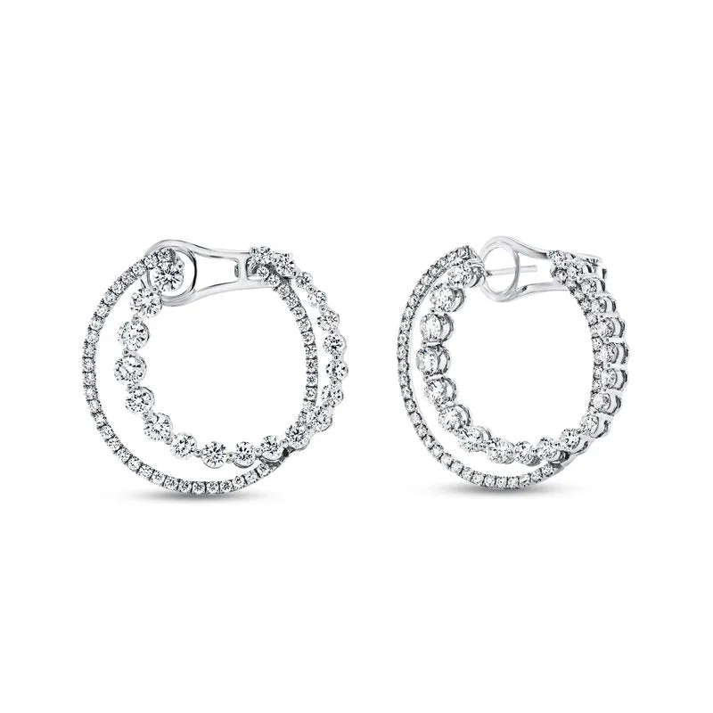 Double Hoop Diamond Earring