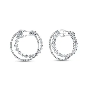 Double Hoop Diamond Earring