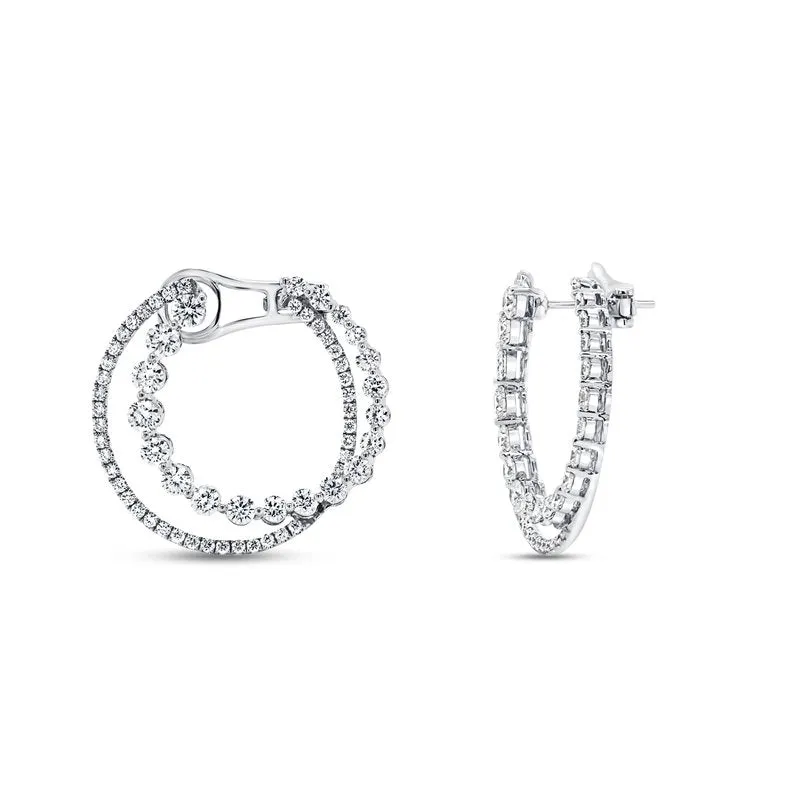 Double Hoop Diamond Earring