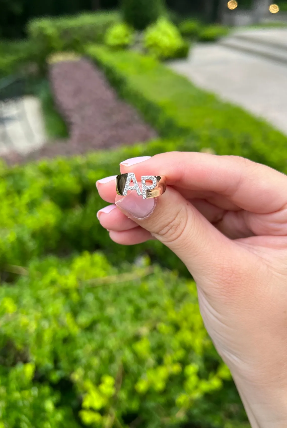 Double Initial Signet Ring
