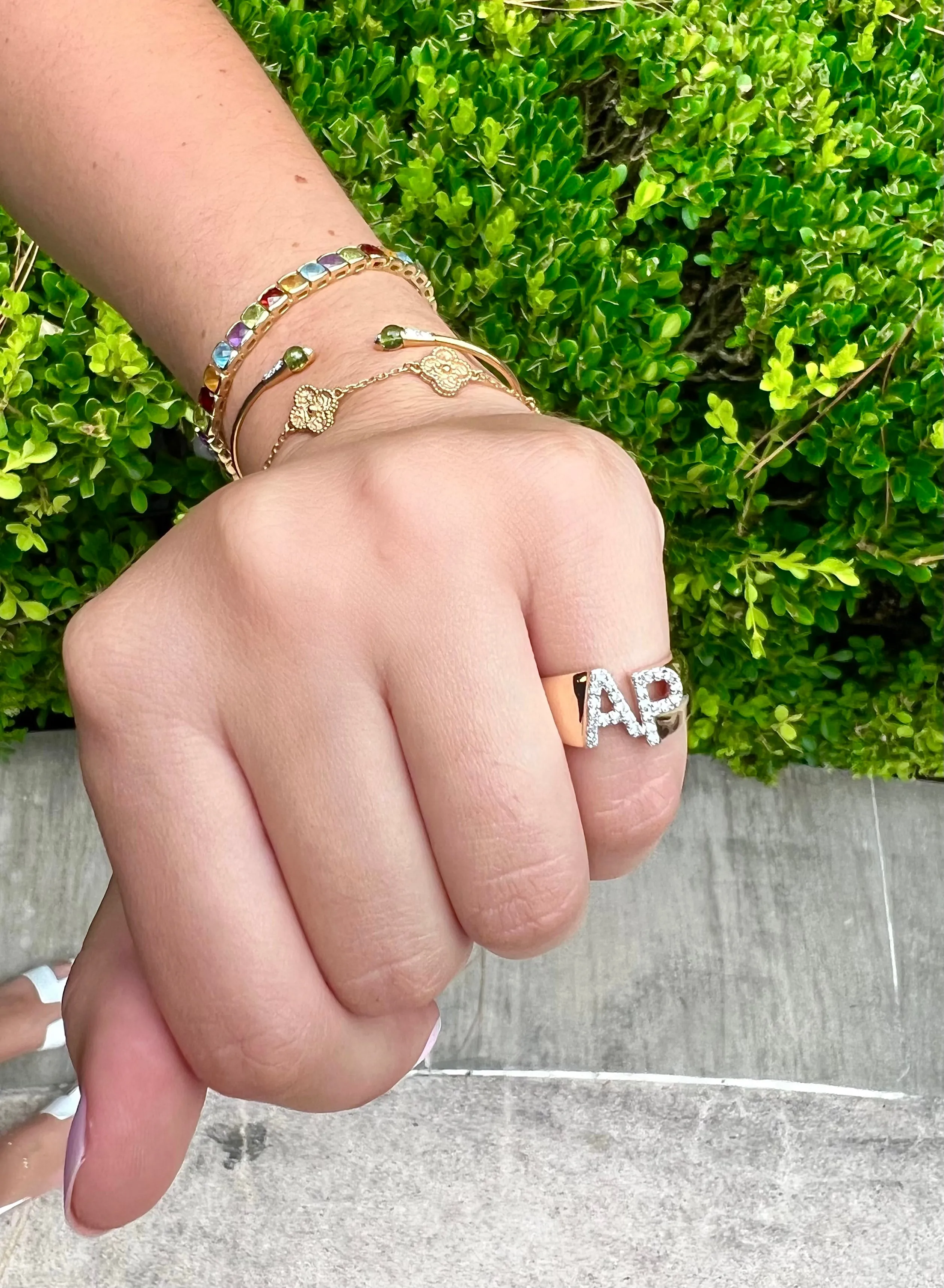 Double Initial Signet Ring