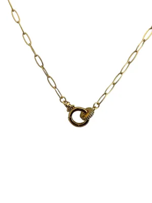 Double Ring on Paperclip Chain