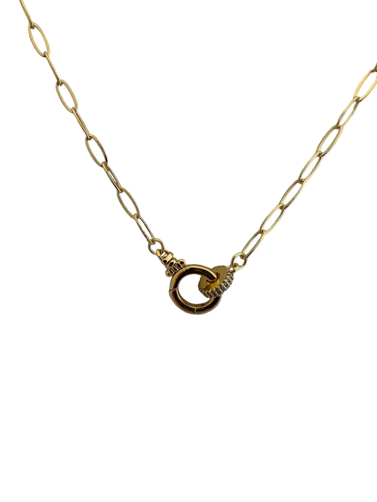Double Ring on Paperclip Chain