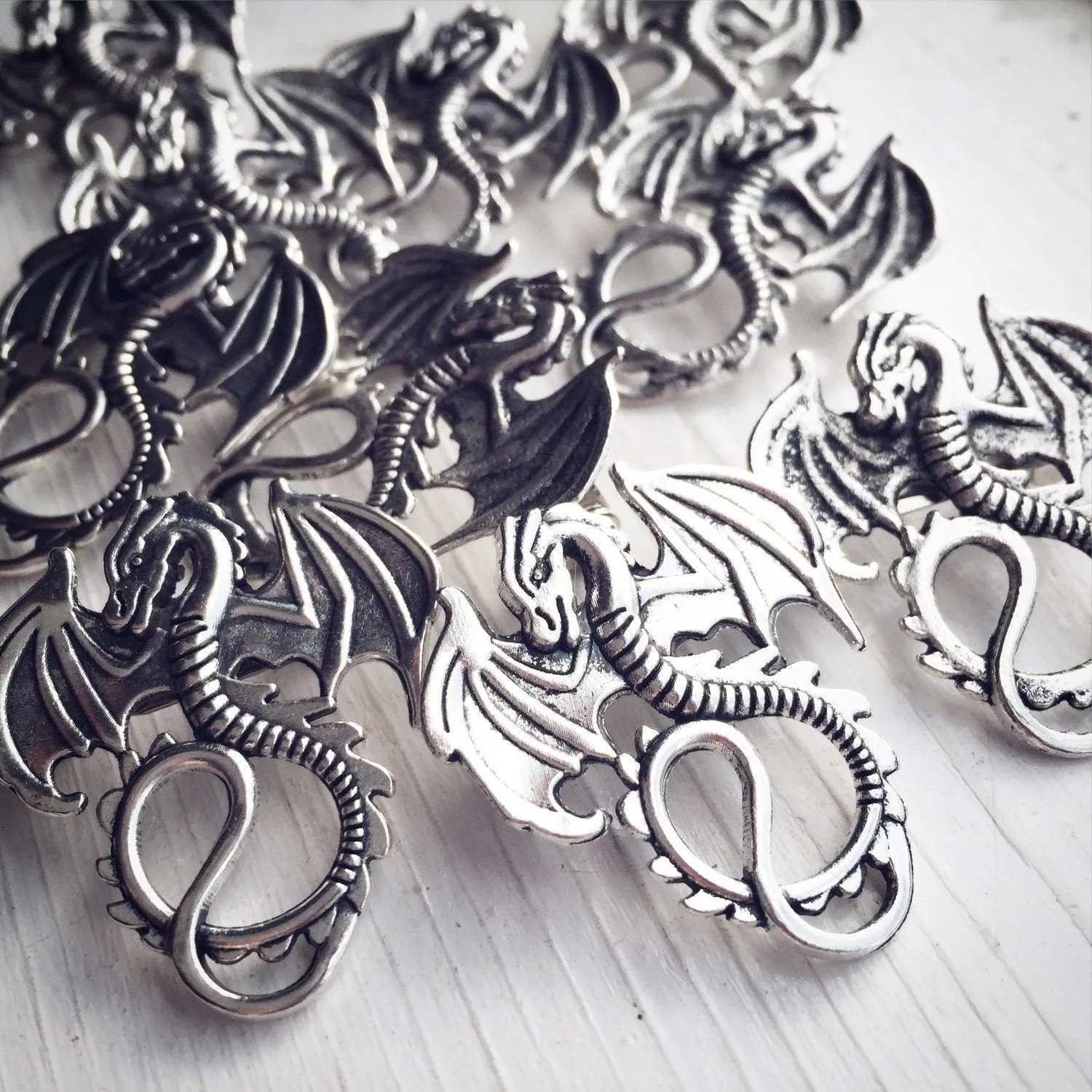 Dragon Brooch - Pick Your Finish